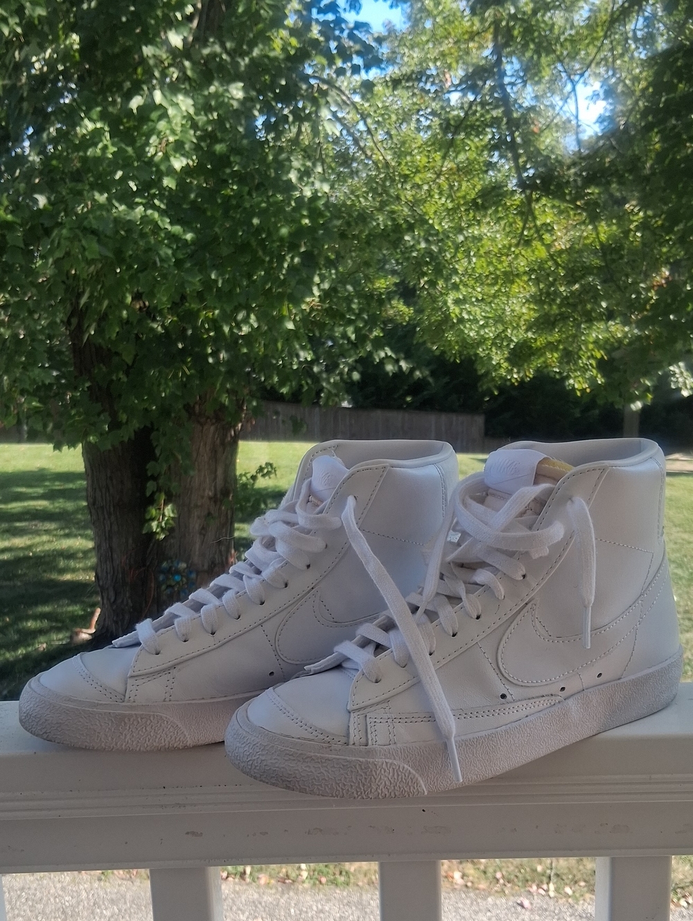 Nike Blazer Mid 77 Vintage High-Top Leather Sneakers in White